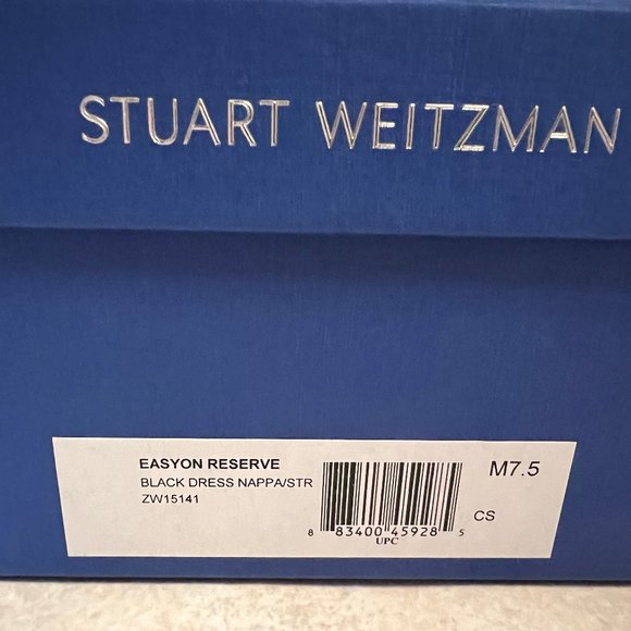 New Stuart Weitzman Women's Easyon Reserve Black Leather Block-Heel Booties $650 - Picture 4 of 6